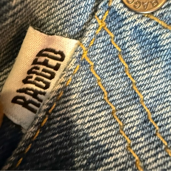 Ragged Priest Checker Blue Jeans Denim Womens 26 High Waist Mom Y2K 90's - Picture 5 of 6
